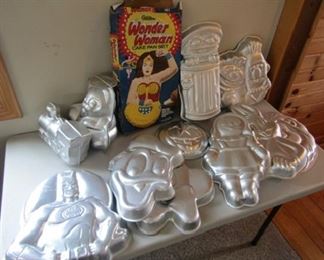 Vintage Wilton Cake Molds, some 3D, Batman, Disney Characters, Wonder-Woman and more.