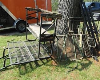 numerous tree stands/different sizes & ladder