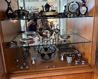 Cobalt Porcelain German by  Menau Echt Kobalt, Sterling, Russian silver enamel pieces - most has been sold