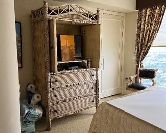 Whitecraft bamboo armoire  $300