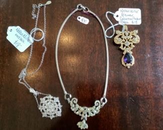Necklace on left and pendant on right - SOLD,  Necklace in middle $30