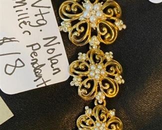 Nolan Miller gold tone and pearl pendant $18