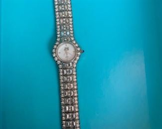 Nolan Miller rhinestone baguette watch $36