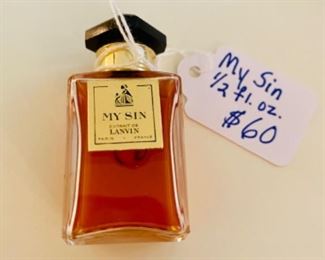 Vintage My Sin by Lanvin. 1/2 oz bottle almost full. $60