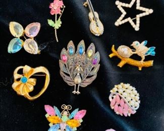 Vintage brooches. Avon, Nolan Miller, and unbranded $12 each