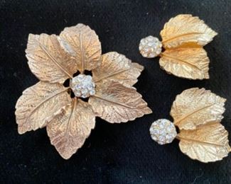 Judy Lee brooch and earrings set