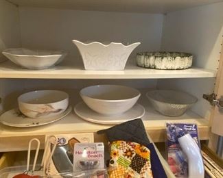 New kitchen tools, platters, serving dishes