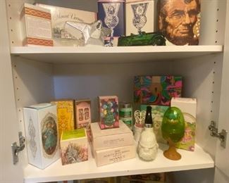 Collectible Avon bottles.