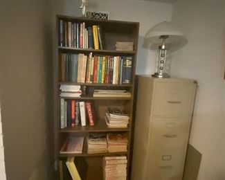 bookshelves, filing cabinet