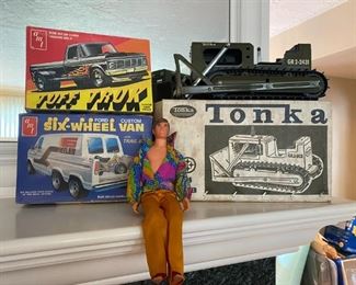 Vintage Tonka toys, vintage model sets and vintage Ken