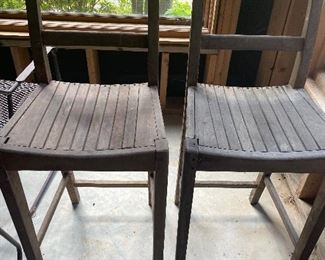 2 teak stools 