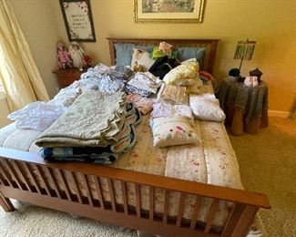 Queen bed, has matching dresser, night stand and wardrobe(in attic)