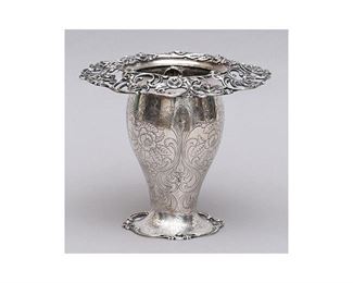 Art Nouveau Sterling Silver Flower Vase