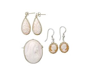Collection Vintage Cameo 14k Gold Jewelry