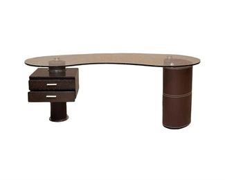 Post Modern Glass Top Desk