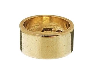 Cigar Band 14k Gold Ring
