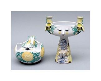 Bjorn Wiinblad (1918-2006), Hand-Painted Majolica Pottery