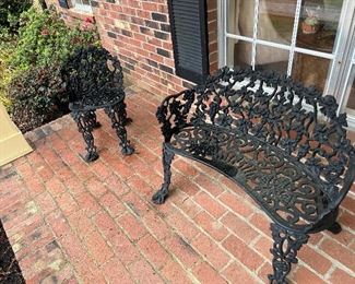 Vintage iron patio set (Love Seat and two chairs)