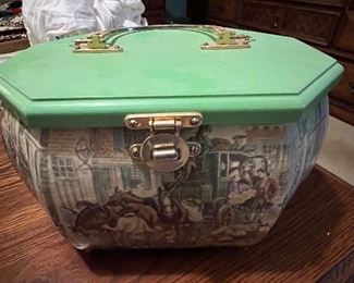 Vintage Wooden Decoupage Box Purse