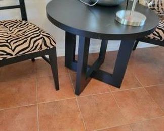 Ethan Allen black wood side table