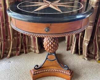 Fun side table with pineapple motif