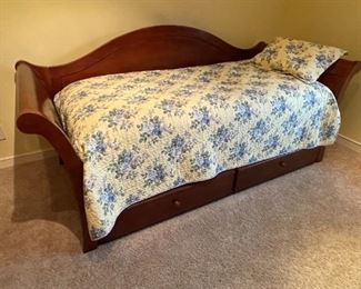 Sleigh trundle bed with brand new mattresses