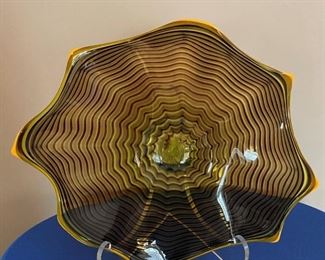 Hand blown glass bowl/plate by David Tate