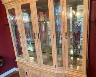 Vintage Drexel Heritage Sketchbook Burl Wool China Cabinet