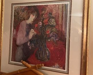 Signed and numbered serigraph print by Barbara Wood