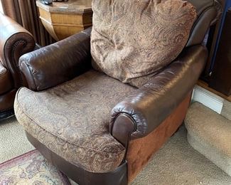 Leather and upholstery easy chair