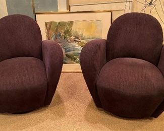Swivel chairs manufactured in 1997, Vladimir Kagan designed