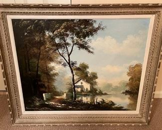 French oil landscape signed Vernon