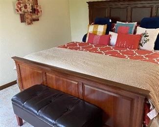King bed frame and mattress
