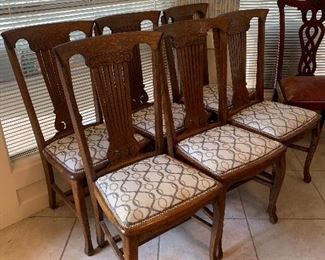 American Oak Farmhouse style chairs, set of 6