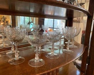 Cambridge etched crystal stemware