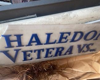Haledon Veterans sign with damaged corner