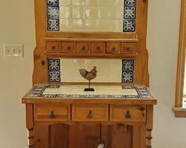 French Kichen. Country Pine with tiles