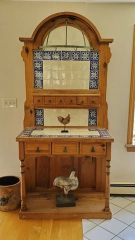 French Kichen. Country Pine with tiles
