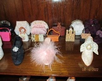 Collectible miniature shoes and purses 