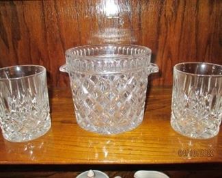 Cyrstal ice bucket and glasses