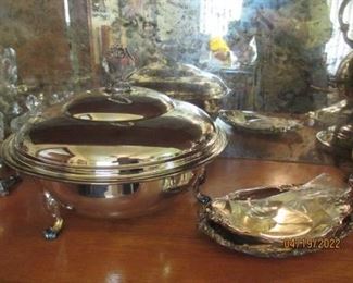 Silverplate serving pieces