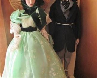 Rhett and Scarlett - The Franklin Mint Collectible Dolls 