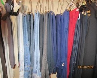 Men's Slacks and jeans.  