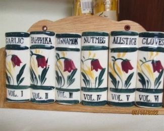 Vintage spice jar set 