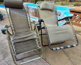 Pair of zero gravity chairs