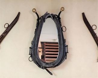 Vintage mirrored horse collar