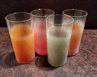 Vintage colored frosted tumblers