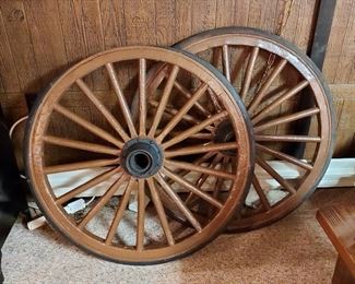 Antique wagon wheels