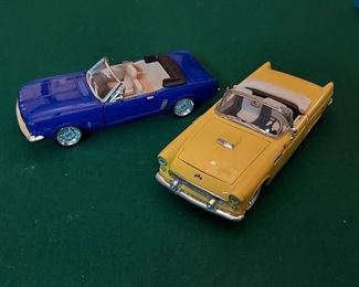 Die cast Mustang and T-Bird