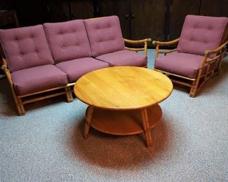 Absolutely stunning vintage rattan sofa, chair and coffee table